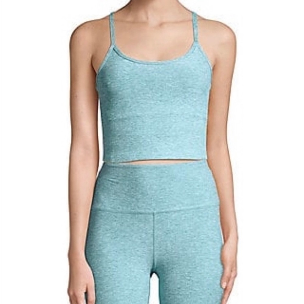 Beyond Yoga Blue Crush Spacedye Slim Racerback Crop Tank